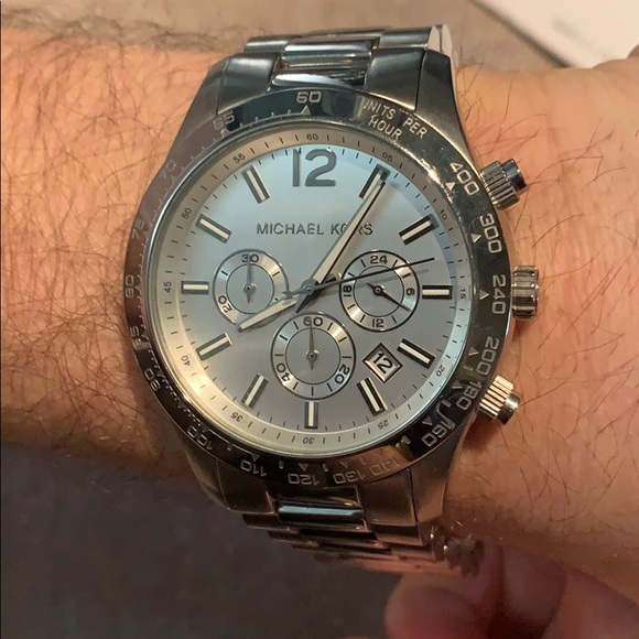 Michael Kors Silver Chronograph Watch - Picture 6 of 8